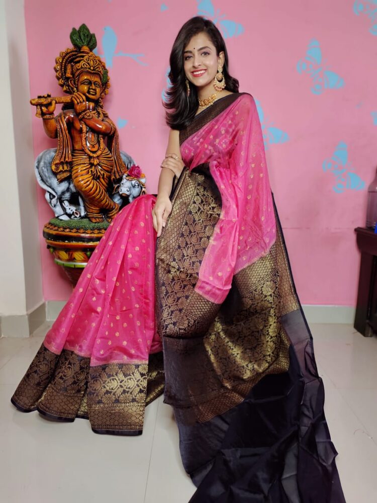 Banarasi handloom semi dupion fancy saree
