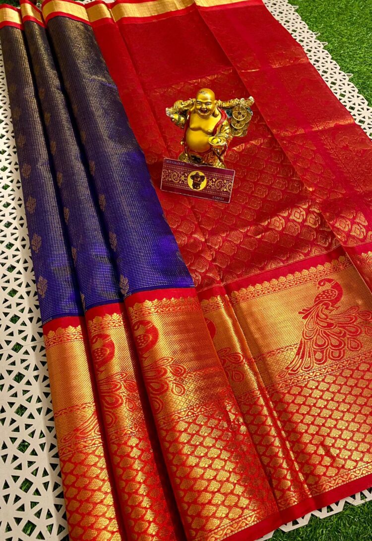 Pure Handloom Premium Kuppadam Pattu Sarees With All over Bridal Weaving Designs nd Handcrafted Contrast Kanchi Borders