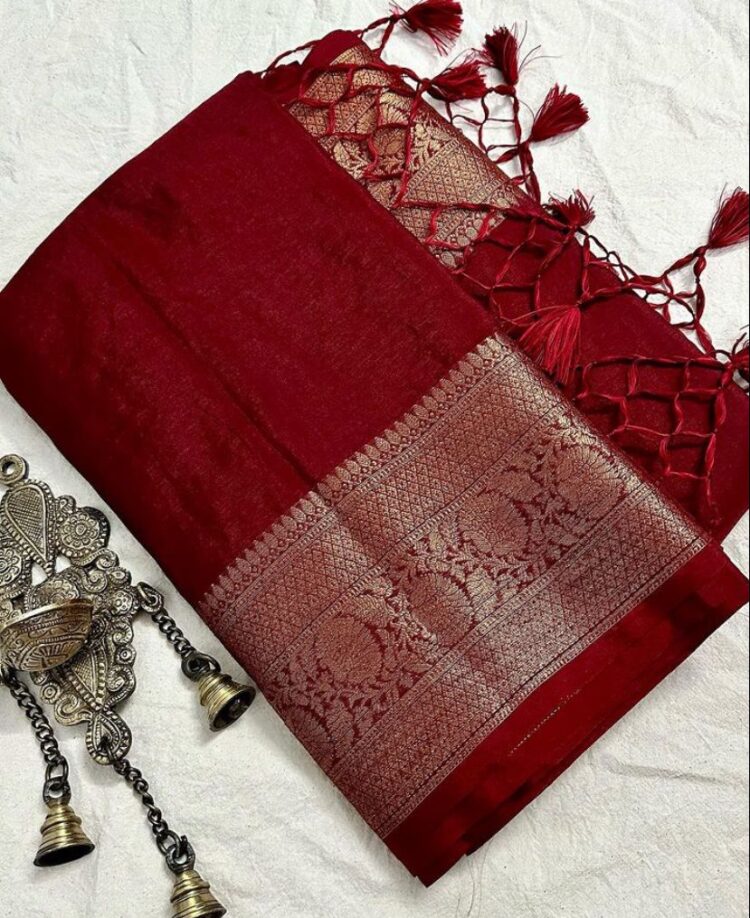 Banarasi handloom semi dupion warm silk fancy saree