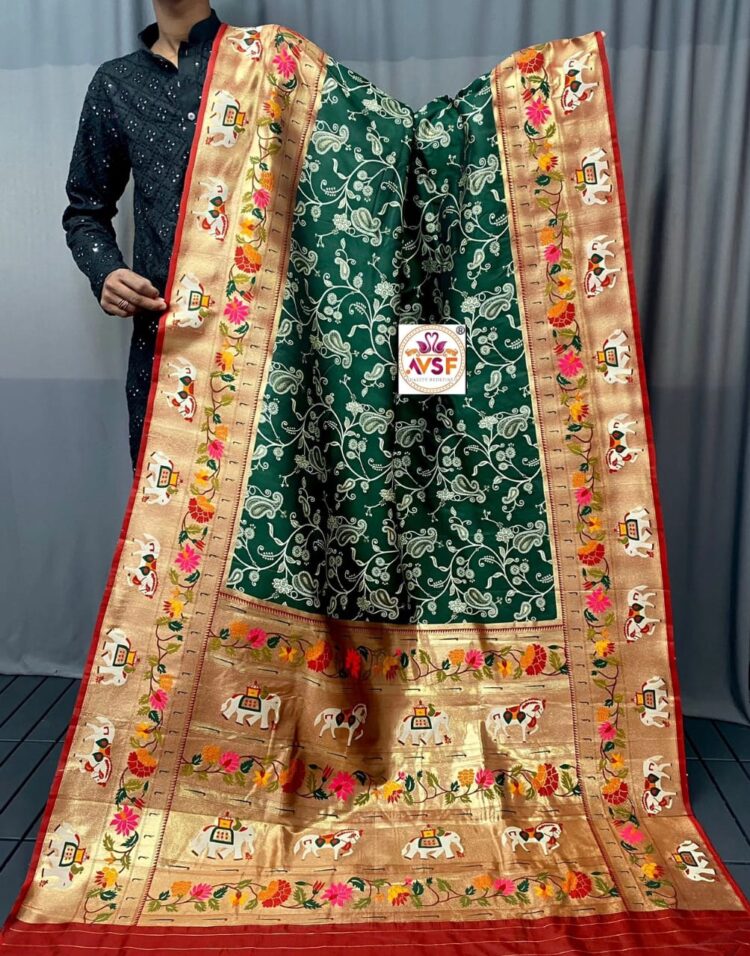 Lucknowi Silk Saree