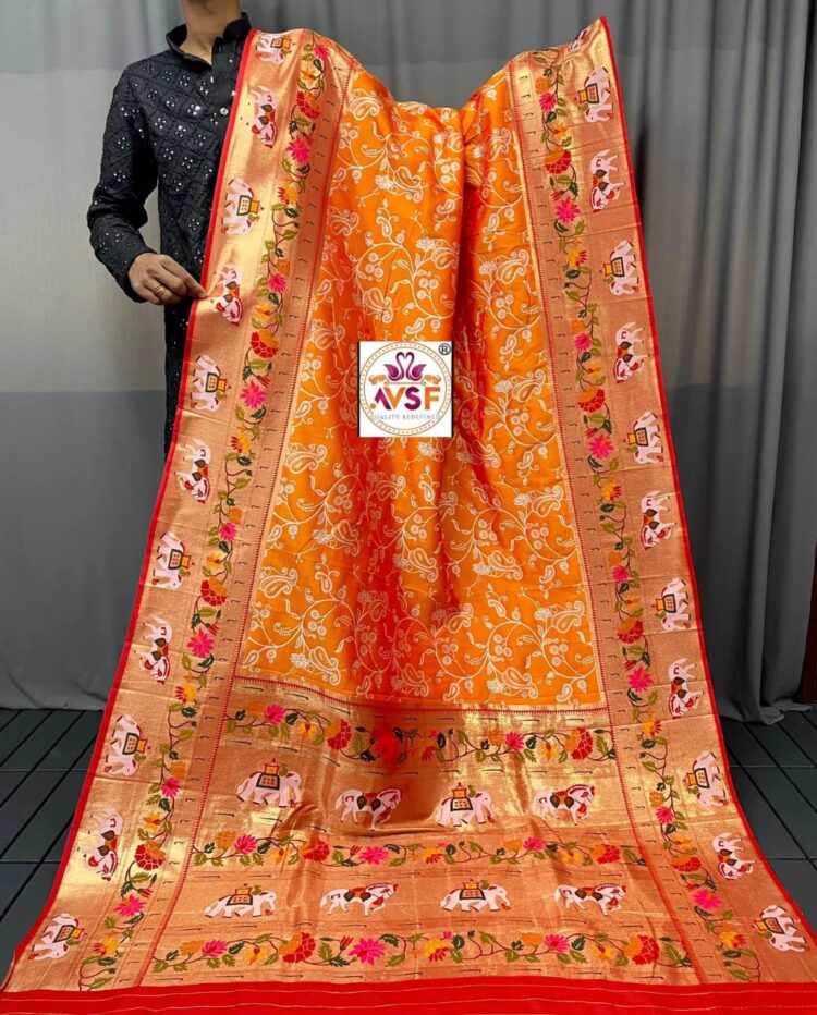 Lucknowi Silk Saree