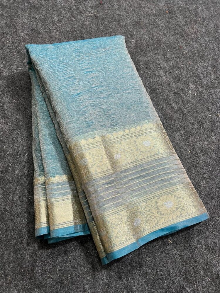 Banarasi half pure tissue fabric